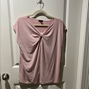 Ann Taylor Factory Blush Knot-Front Blouse